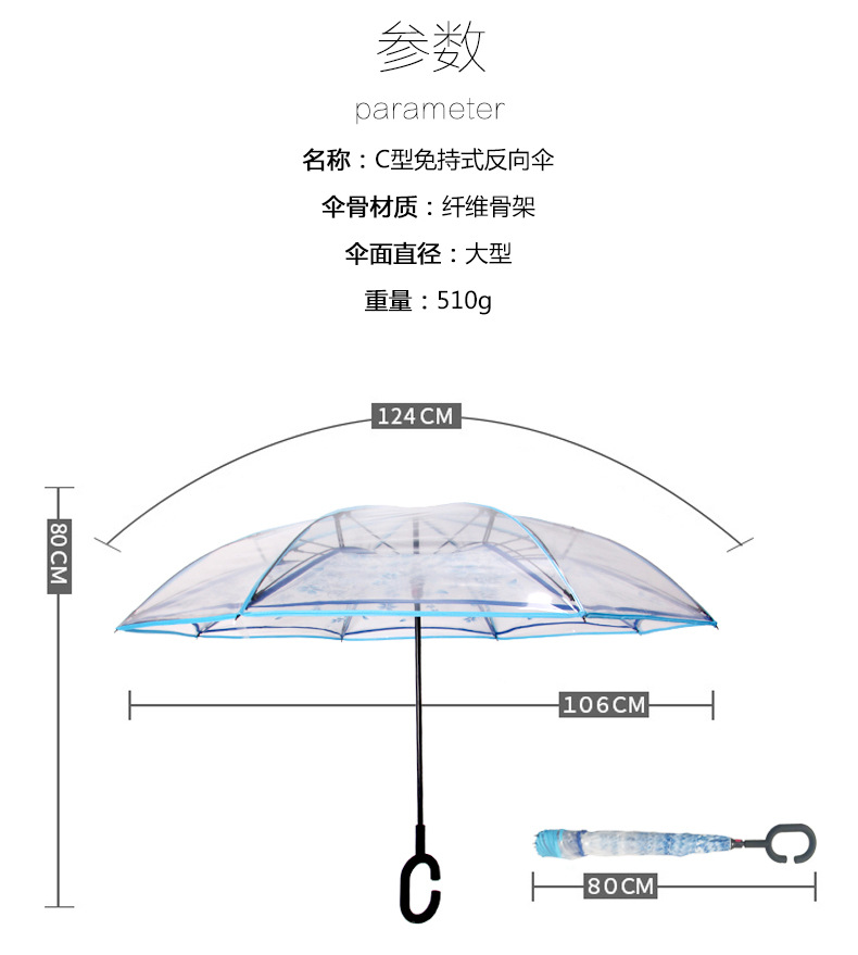 透明反向伞尺寸