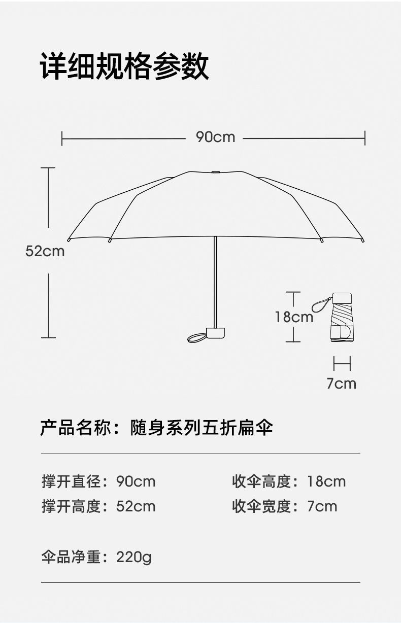 迷你伞尺寸